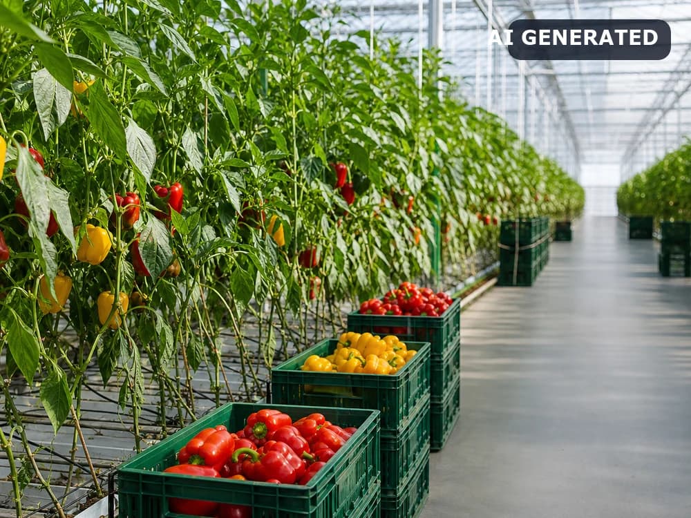 AI generated demo image for Greenhouse harvester.